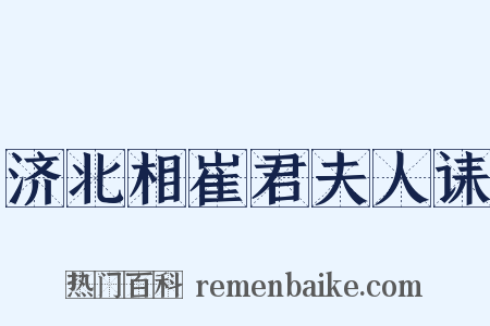 济北相崔君夫人诔是什么意思的图片